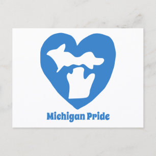 Festividades Cartão postal do coração orgulho de Michigan