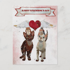 Festividades Cartão postal do DIA DE OS NAMORADOS CATS E PENAS