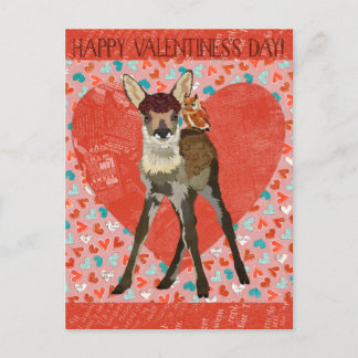 Festividades Cartão postal do DIA DE OS NAMORADOS FAWN e OWL