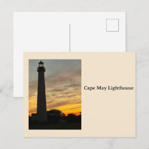 Festividades Cartão postal do pôr do sol do farol de Cape May