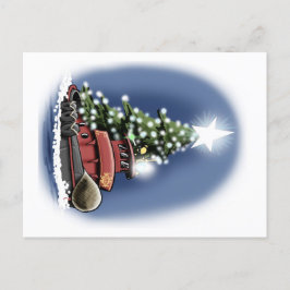 Festividades cartão postal do rebocador da árvore de Natal
