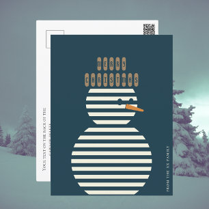 Festividades Cartão postal engraçado de boneco de neve fofo e m