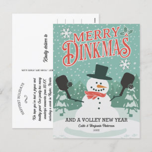 Festividades Cartão postal engraçado do boneco de neve de Pickl