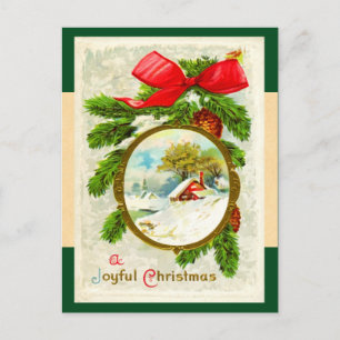 Festividades Cartão postal Holly de natais vintages