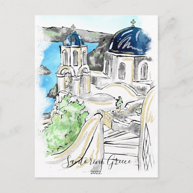 Festividades Cartão postal para as memórias de Verão da Grécia  (Frente)