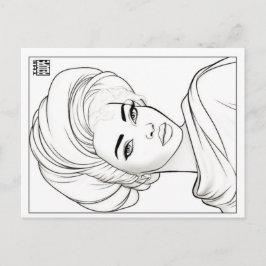 Festividades Cartão Postal para Colorir | Mulher de Tecido