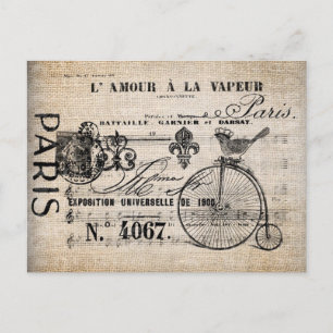 Festividades Cartão postal - Sinal de Penny-Farthing de Pássaro
