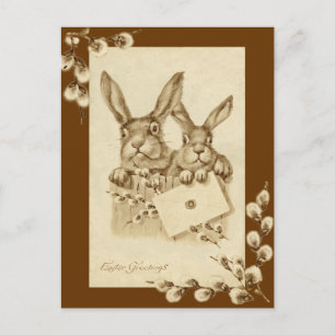Festividades Cartão postal Vintage/Antiquado de Coelho de Pásco