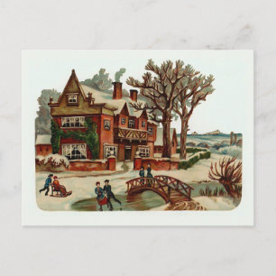 Festividades Cartão postal Vintage "Cena de Natal"