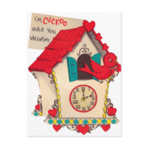 Cartão postal Vintage de aves do Namorados Retro