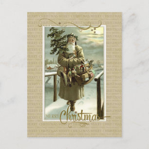 Festividades Cartão postal vintage de Natal do St Nick