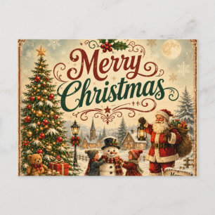 Festividades cartão postal vintage de natal infantil