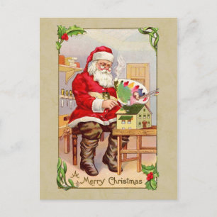 Festividades Cartão postal vintage de Natal reprodução
