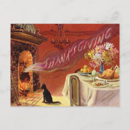 Festividades Cartão postal Vintage Jante de Ação de Graças
