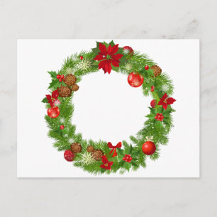 Festividades Cartão postal Wreath de Natal