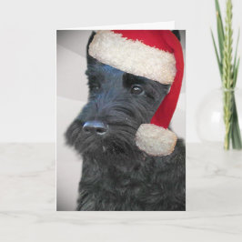 Festividades Cartão preto do papai noel de Terrier do Scottish