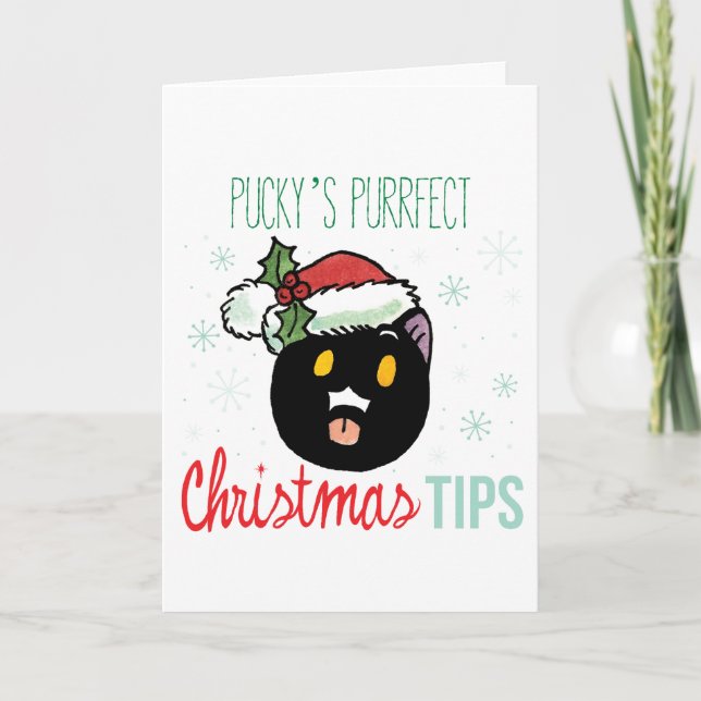 Festividades Cartão Puro de Natal de Pucky (Frente)