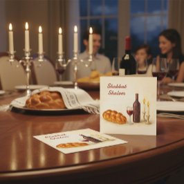 Festividades Cartão Quadrado Personalizado de Shabat Shalom com