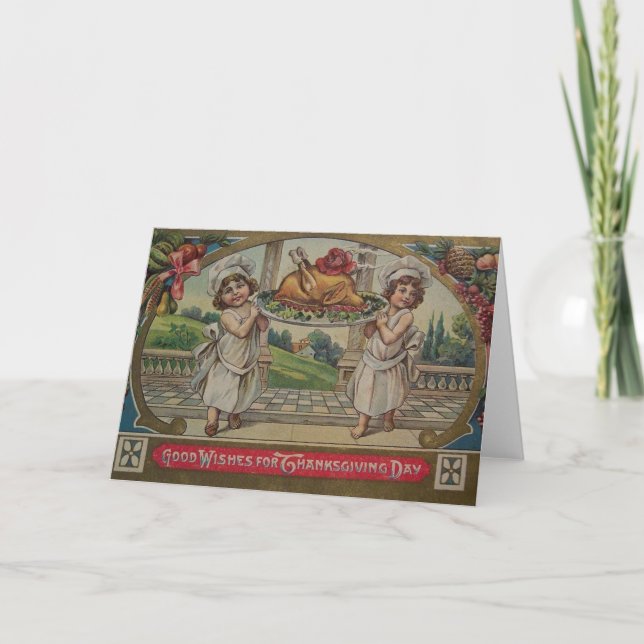 Festividades Cartão Roasted Victorian da acção de graças de (Frente)