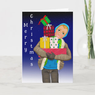 Festividades Cartão Românico de Saudação de Natal para Ela