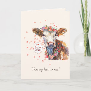 Festividades Cartão Romântico de Dia dos Namorados Eu Amo Moo F