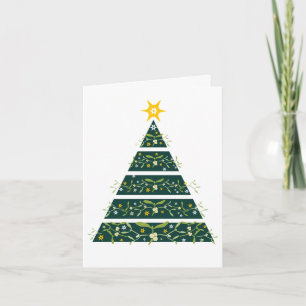 Festividades Cartão sazonal de árvore de natal verde Mistleto