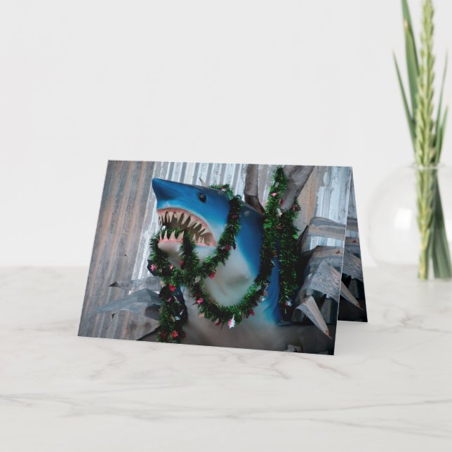 Festividades Cartão Shark de Natal (Frente)