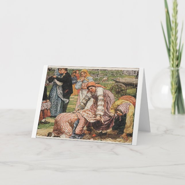 Festividades Cartão ucraniano da caça de Pysanka da páscoa do (Frente)