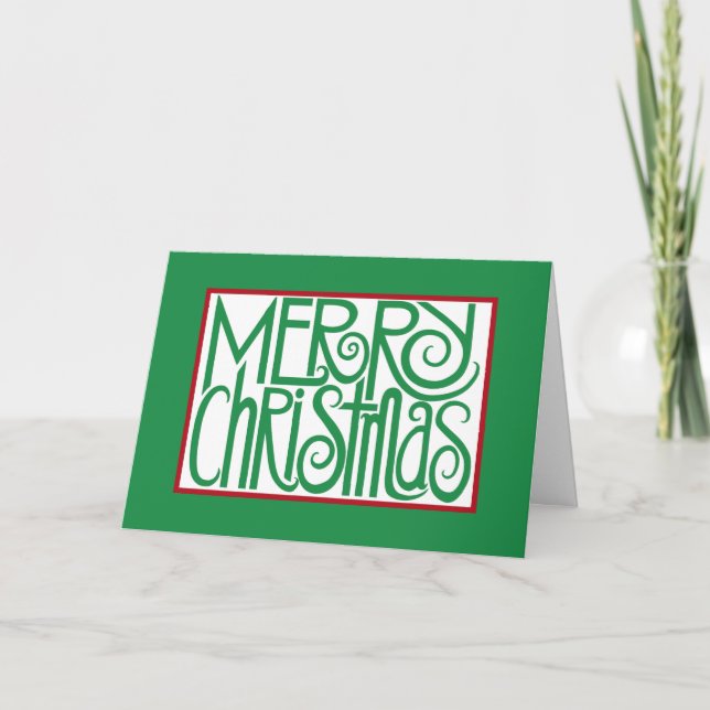 Festividades Cartão Verde Feliz de Natal (Frente)