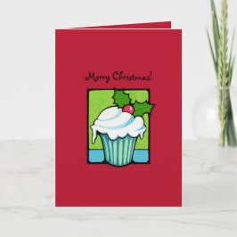 Festividades Cartão vermelho Cupcake de Natal