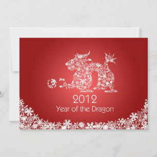 Festividades Cartão Vermelho de Dragão Feliz Ano Novo Chinês