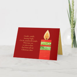 Festividades Cartão vermelho de Natal do poema de velas