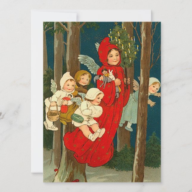 Festividades Cartão vitoriano de férias de Natal (Frente)