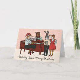 Festividades Cartas de Natal em volta do Cartão Piano