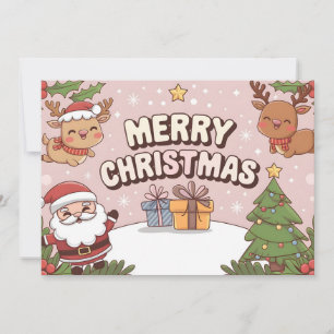 Festividades Cartografia encantadora Cartão de Natal feliz com