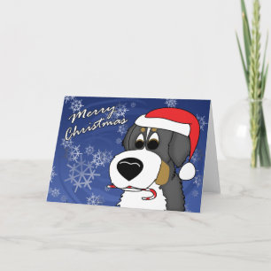 Festividades Cartoon Bernese Mountain Dog Cartão de Natal