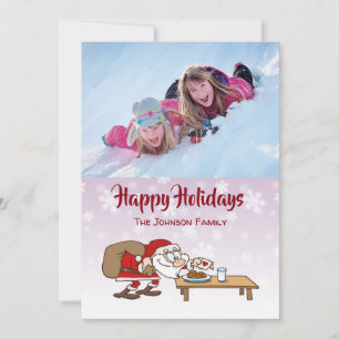 Festividades Cartoon Humoroso Cartão de Férias Santa Claus