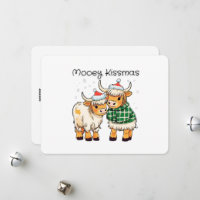 Cartoon Mooey Kissmas - Cartão de Natal de Vaca