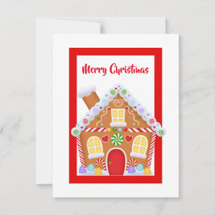 Festividades Casa de pão de Natal adiciona cartão de mensagem