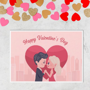 Festividades Casal no Amor - Cartão de Dia de os namorados