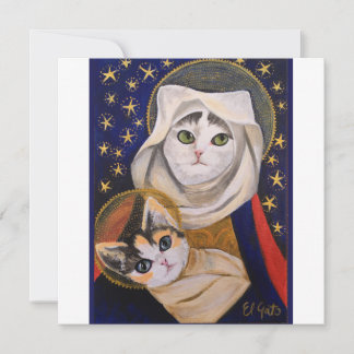 Festividades Cat Madonna e criança, família sagrada, cartão de 
