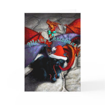 Catabat Dragado no cartão de saudação de Natal