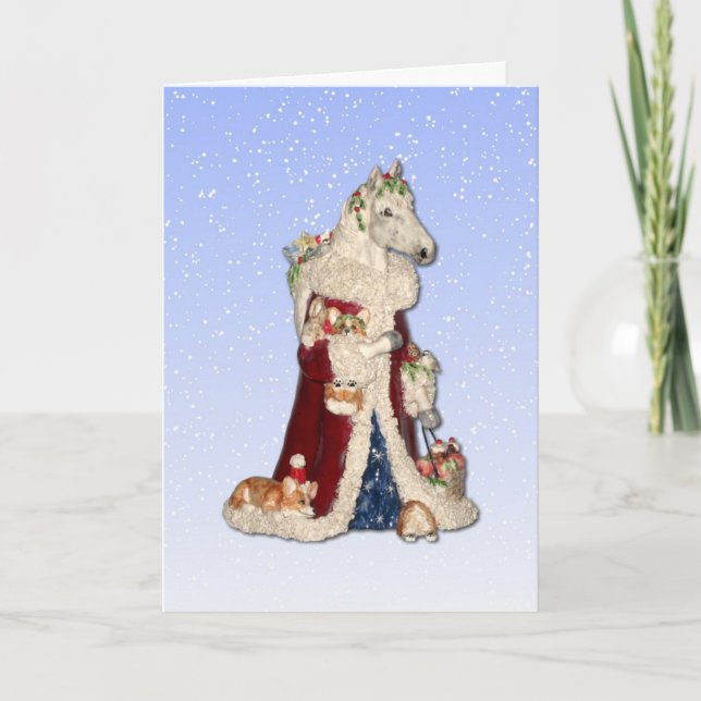 Festividades Cavalo de Natal com Cartão de Saudação Corgi Elves (Frente)