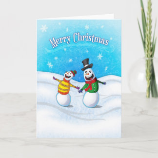 Festividades Celebrando Snowman Feliz Cartão de Natal