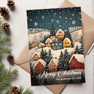 Festividades Cena de Natal Vintage para Download de Cartão de B