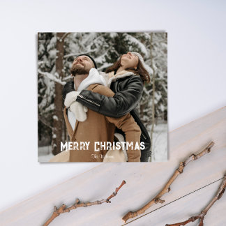 Festividades Cena de Neve Serena Cartão de Foto de Inverno Rúst