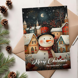 Festividades Cena encantadora de Natal retrô em cartão festivo
