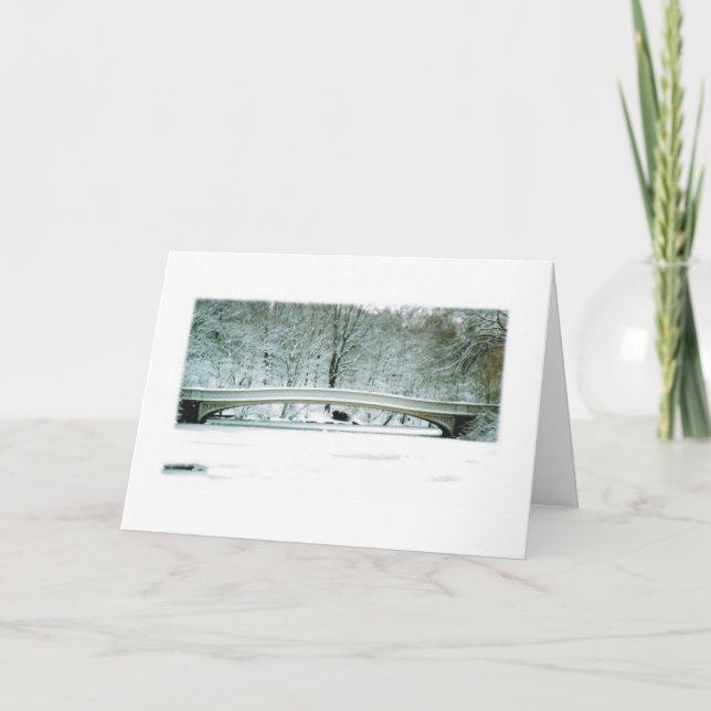 Festividades Central Park, NYC, Cartão de Natal da Ponte de Arc (Frente)