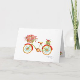 Festividades Cesta de Flores de Bicicleta de Natal Cartão em Br