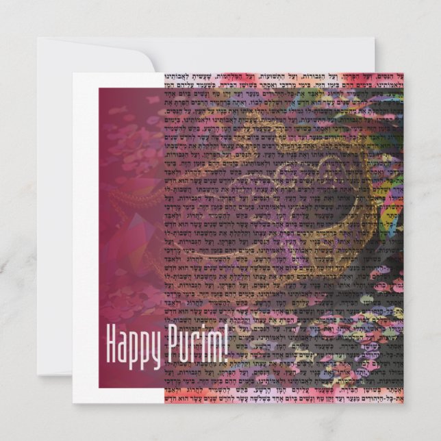 Festividades Chag Purim Sameach - Cartão de Férias Feliz (Frente)